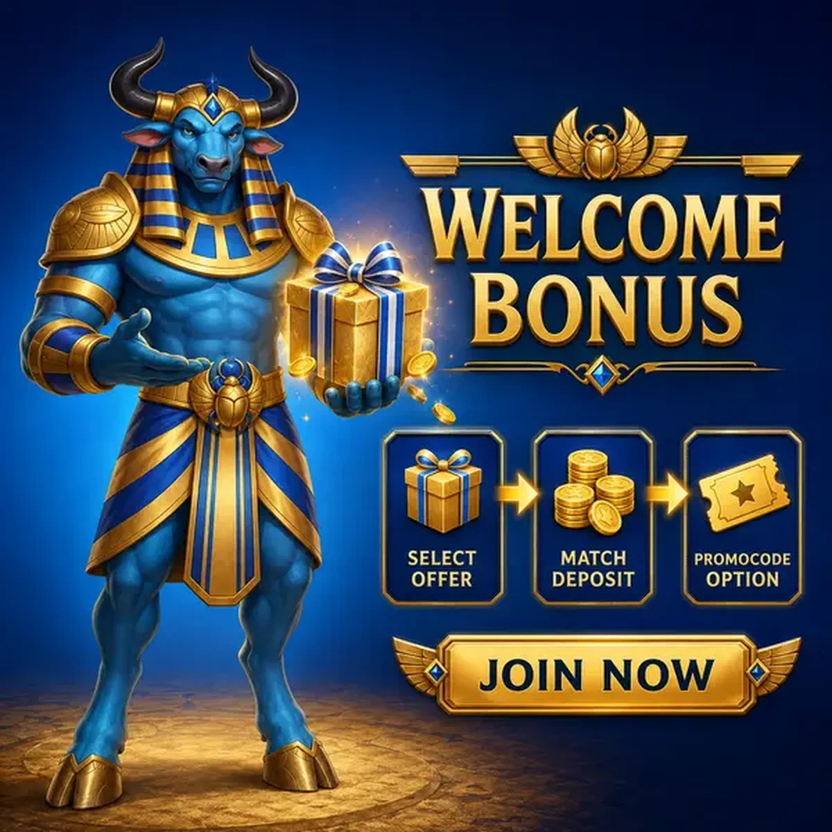 Arena Keeper presentando regalo de bono de bienvenida en el portal de registro de AmunRa Casino